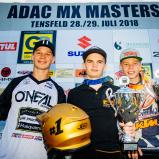 ADAC MX Masters, Tensfeld, ADAC MX Junior Cup 125, Filip Olsson ( Schweden / Husqvarna / Team DIGA-Procross ), Raivo Dankers ( Niederlande / KTM / Team RD10 by MEFO SPORT ) und Raf Meuwissen ( Niederlande / KTM / Raths Motorsports )